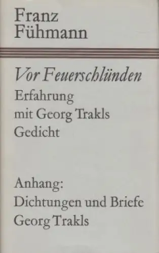 Buch: Vor Feuerschlünden, Fühmann, Franz. 1984, VEB Hinstorff Verlag