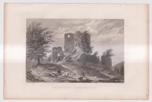 Stahlstich: Burgruine Liebenstein. Das malerische und romantische Deutschl 41105
