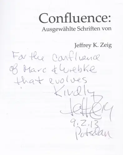 Buch: Confluence, Zeig, Jeffrey K., 2012, Literatur-VSM, Ausgewählte Schriften 1