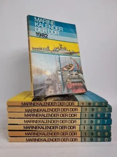 8 Hefte Marinekalender der DDR 1982, 1983, 1985, 1986, 1987, 1988, 1989, 1990