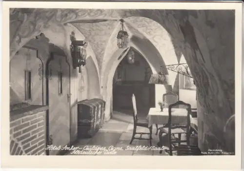 AK Hotel Anker-Güldene Ganz, Saalfeld/Saale Altdeutsche Diele, Photo Kohl-Otte