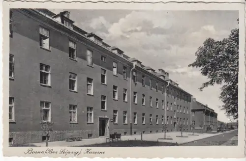 AK Borna (Bez. Leipzig), Kaserne, Trinks & Co., ungelaufen, gebraucht, gut