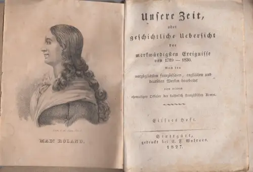 Buch: Unsere Zeit 11. Heft oder geschichtliche Übersicht ... 1827, E. F. Wolters