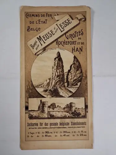 Faltblatt: Chemins de Fer de l'Etat Belge - Bords de la Meuse et de la Lesse