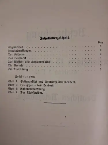 Buch: Beschreibung des dreiachsigen 16 m³-Tenders Gattung 3 T 16, 1928