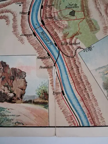 Faltblatt: Chemins de Fer de l'Etat Belge - Bords de l'Ourthe, 1906, Zeitkarten