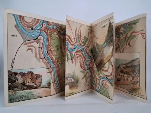 Faltblatt: Chemins de Fer de l'Etat Belge - Bords de l'Ourthe, 1906, Zeitkarten