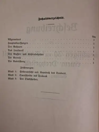 Buch: Beschreibung des vierachsigen 30 m³-Tenders mit einem Drehgestell, 1926