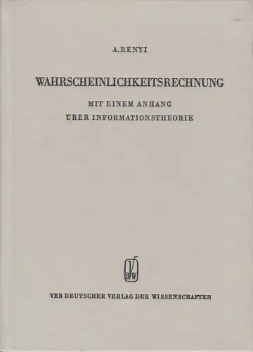 Buch: Wahrscheinlichkeitsrechnung, Renyi, A., 1973, gebraucht, sehr gut