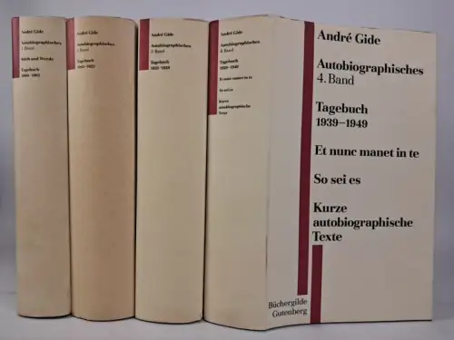 Buch: Autobiographisches. 1.-4. Band, Andre Gide, Büchergilde Gutenberg, 4 Bände