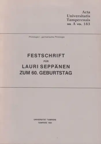 Buch: Festschrift für Lauri Seppänen zum 60. Geburtstag, 1984, sehr gut