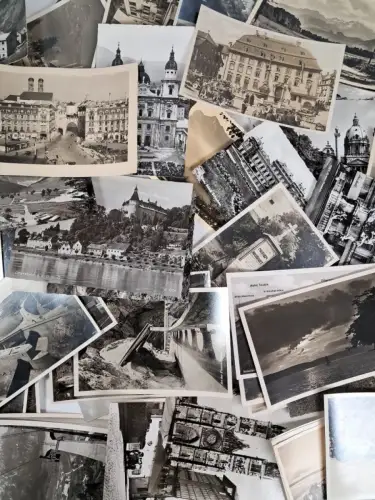 Lot: 68 Foto Postkarten schwarzweiß, ungelaufen, gut erhalten, verschiedene Orte