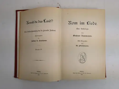 Buch: Rom in Liebe. Eine Antholog., Naumann, G.(Hrsg.), 1896, C. G. Naumann, gut