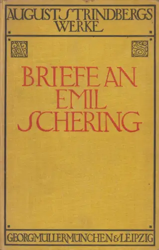 Buch: Briefe an Emil Schering, August Strindberg, 1924, Georg Müller Verlag
