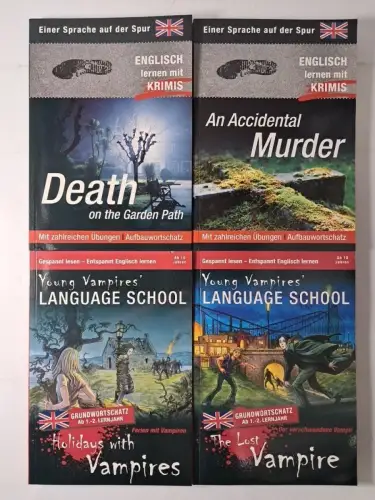 4 Bände Englisch lernen mit Krimis / Vampiren, Death, Murder,  Vampire, Tandem