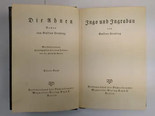 Buch: Die Ahnen, Gustav Freytag, 6 Teile in 3 Bänden, Wegweiser Verlag