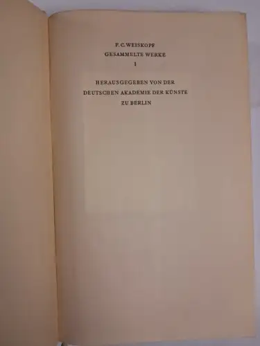 Buch: F. C. Weiskopf - Gesammelte Werke I-VIII, 1960, Dietz Verlag, 8 Bände