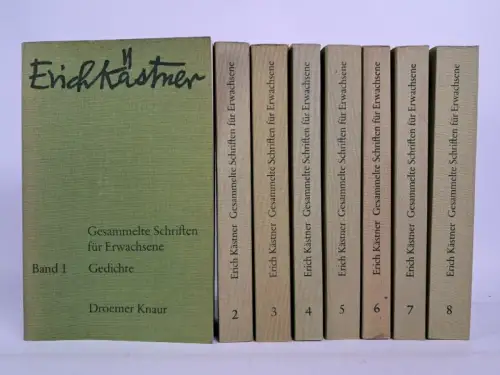 Buch: Gesammelte Schriften für Erwachsene, 8 Bände, Kästner, Erich, Droemer Kaur