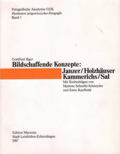 Buch: Bildschaffende Konzepte, Jäger, Gottfried, 1987, Edition Marzona,