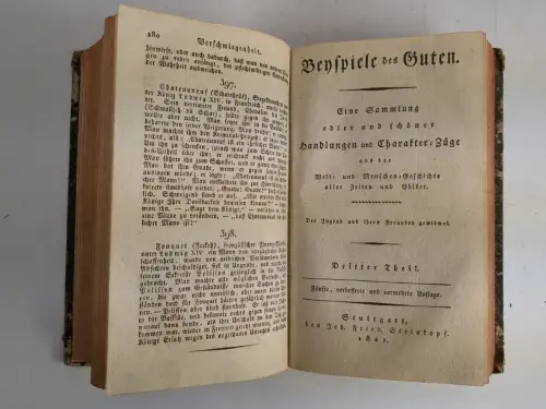 Buch: Beyspiele des Guten - 2. und 3. Theil, 1821, Steinkopf, gebraucht, gut