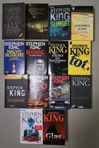 14 Bücher Stephen King: Sunset; Später; tot; Atlantis; Glas; Shining; Cujo ...