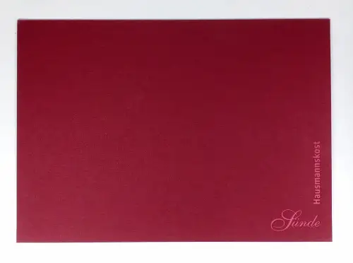 6 typographische Tischsets: FriedeFreudeEierkuchen. 2001, Büchergilde Gutenberg