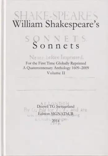 Buch: William Shakespeare's Sonnets 2, Pfister/Gutsch, 2014, Edition Signathur