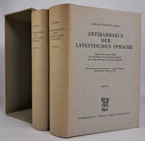 Buch: Antibarbarus der Lateinischen Sprache, Krebs. 2 Bände, 1962, Schwabe & Co.