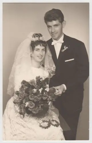 AK Hochzeitsfoto, Henssgen Porta Westfalica, Foto, Postkarte, ungelaufen