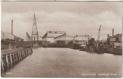 AK Wesermünde. Seebeck's Werf, H. Rubin & Co., Postkarte, Fotokarte, ungelaufen
