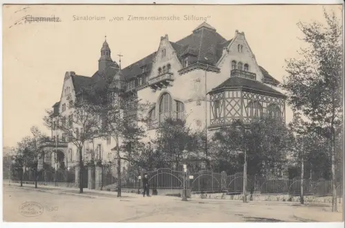 AK Chemnitz. Sanatorium von Zimmermannsche Stiftung, ca. 1906, Wilhelm Hoffmann