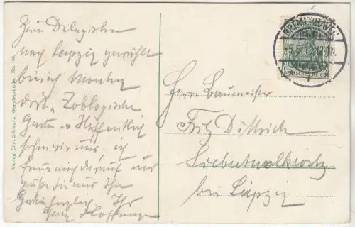 AK Rotesand-Leuchtturm vor Wesermündung, ca. 1912, Chr. Schwarz, gebraucht, gut
