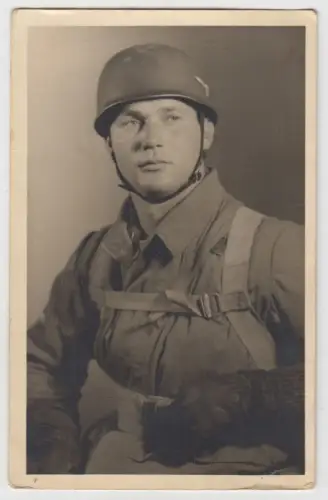 AK Fallschirmjäger Zweiter Weltkrieg, Postkarte, Foto, ungelaufen, gebraucht gut