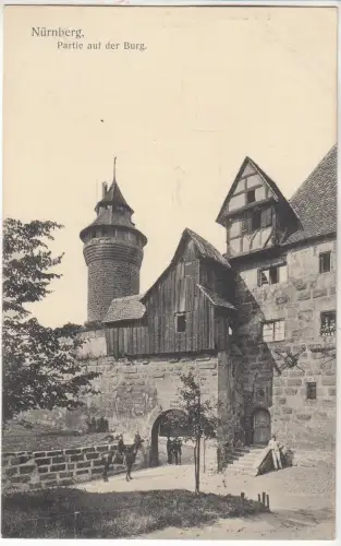 AK Nürnberg, Partie auf der Burg, 1911, Hermann Martin, gelaufen, gebraucht, gut
