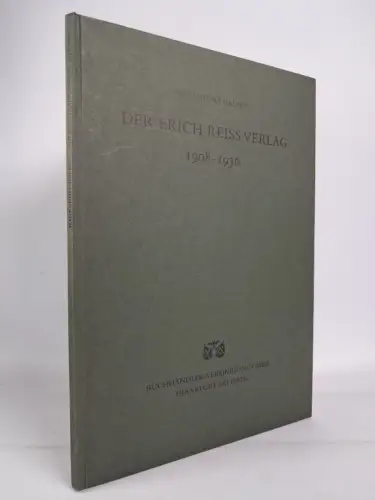 Buch: Der Erich Reiss Verlag 1908-1936, Hans Halbey, 1981, gebraucht, sehr gut