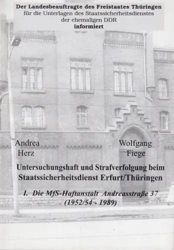 Buch: Untersuchungshaft und Strafverfolgung beim Staatssicherheitsdienst Erfurt