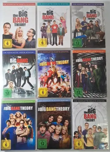 9 DVD-Boxen: The Big Bang Theory. Staffel 1-9, Jim Parsons, Kaley Cuoco, Serie