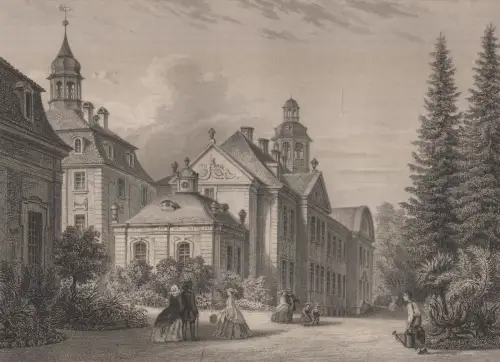 Grafik: Schloss Biendorf, F. Hablitschek, J. Pozzi, um 1850, Stahlstich, Lange