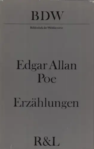 Buch: Erzählungen. Poe, Edgar Allan, 1981, Bibliothek der Weltliteratur