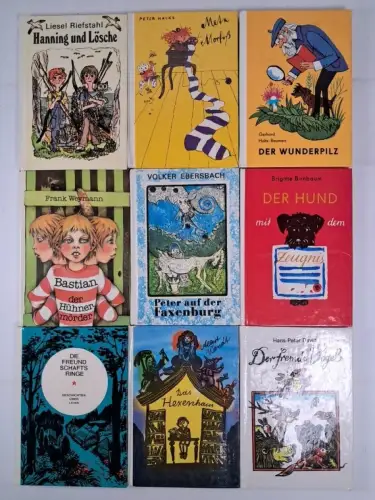9x Die kleinen Trompeterbücher, Der Kinderbuchverlag, Vogel, Hexenhaus, Hund ...