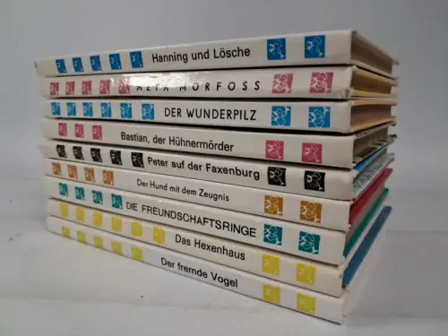 9x Die kleinen Trompeterbücher, Der Kinderbuchverlag, Vogel, Hexenhaus, Hund ...