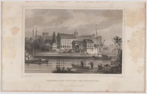 Grafik: Herzögliche Mühlen bei Bernburg, F. Foltz, L. Rohbock, um 1850, Lange