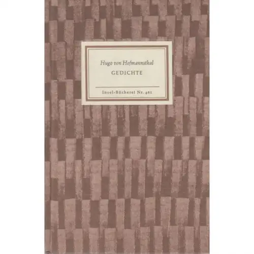 Insel-Bücherei 461, Gedichte, Hofmannsthal, Hugo von, Insel-Verlag, 1994, gut
