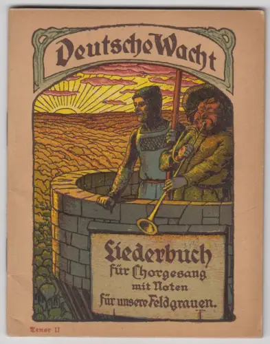 Buch: Liederbuch mit Noten für Chorgesang für unsere Feldgrauen. Tenor 2