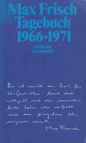 Buch: Tagebuch 1966-1971, Frisch, Max, 1979, Suhrkamp, gebraucht, sehr gut