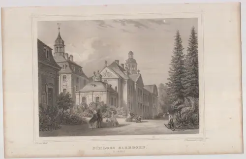 Grafik: Schloss Biendorf, F. Hablitschek, J. Pozzi, um 1850, Stahlstich,  347845