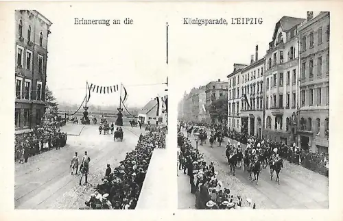 AK Leipzig. Erinnerung an die Königsparade. ca.1905