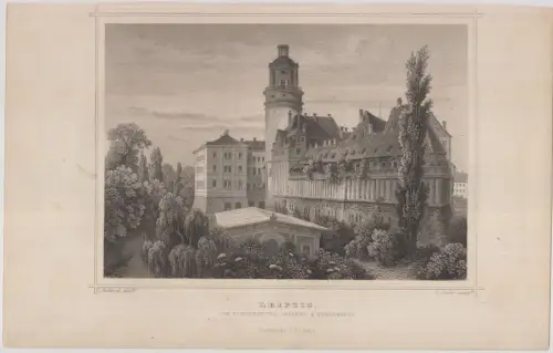 Grafik: Leipzig - Die Pleissenburg, L. Oeder, L. Rohbock, um 1850, G. G. Lange