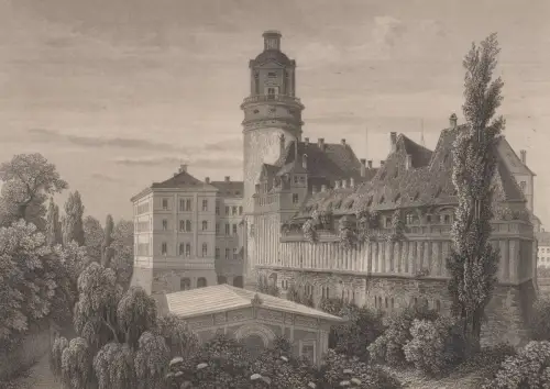 Grafik: Leipzig - Die Pleissenburg, L. Oeder, L. Rohbock, um 1850, G. G. Lange