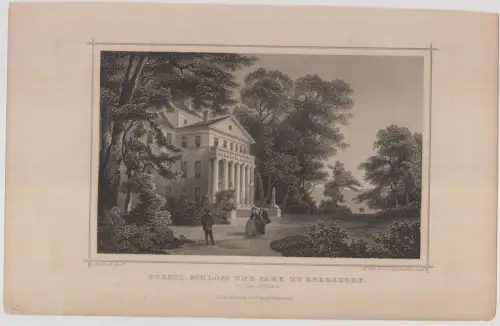 Grafik: Fürstl. Schloss und Park zu Ebersdorf, J. M. Kolb, L. Rohbock, um 1850